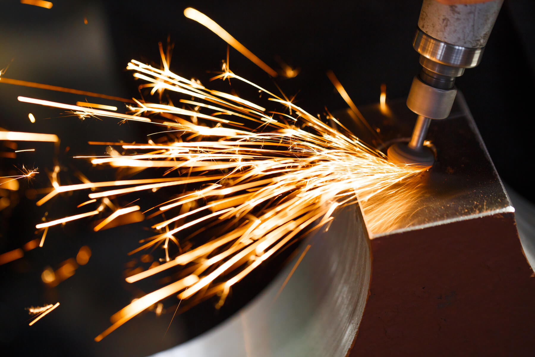 sparks flying from a metal tool